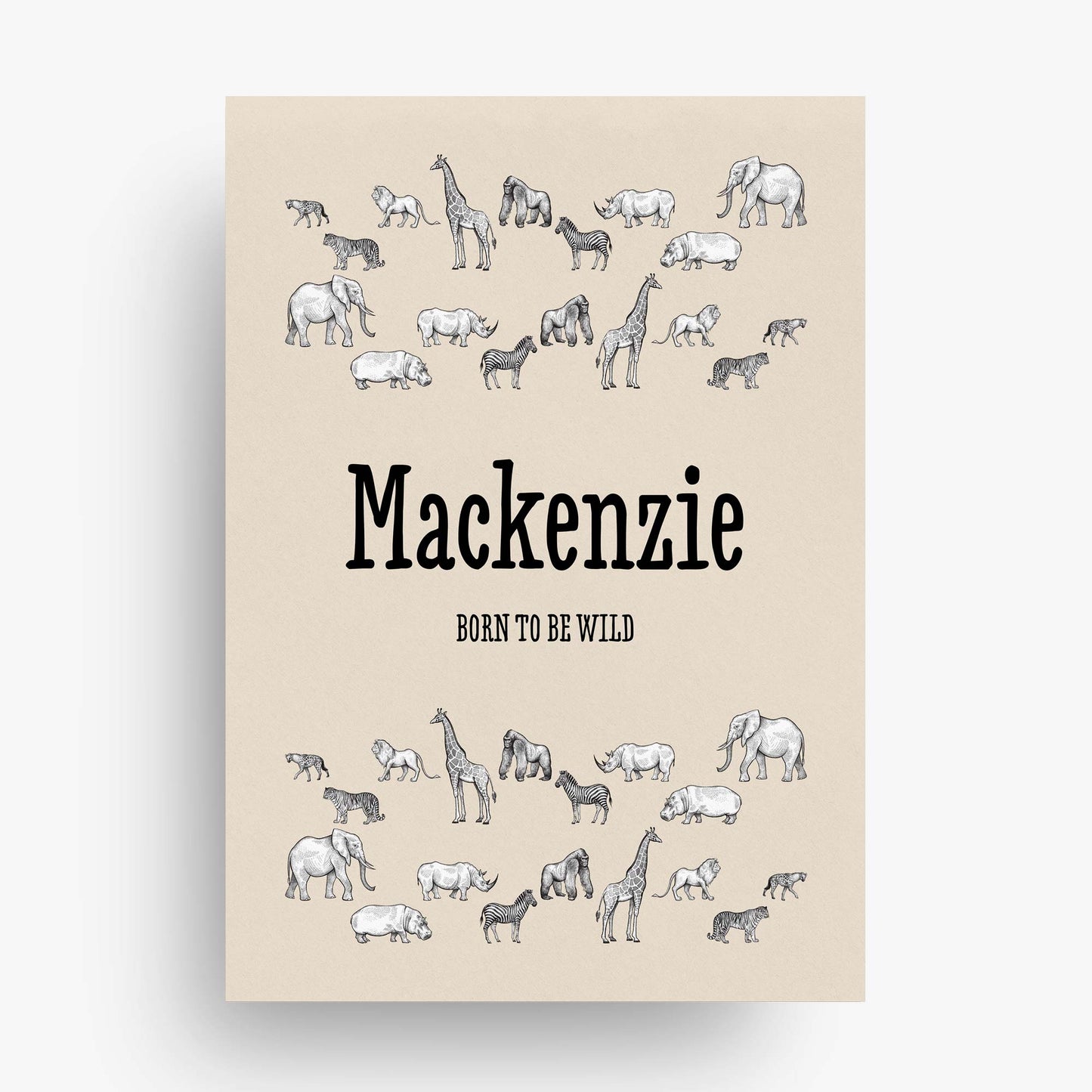 AFRICAN ANIMALS PERSONALISED ART PRINT