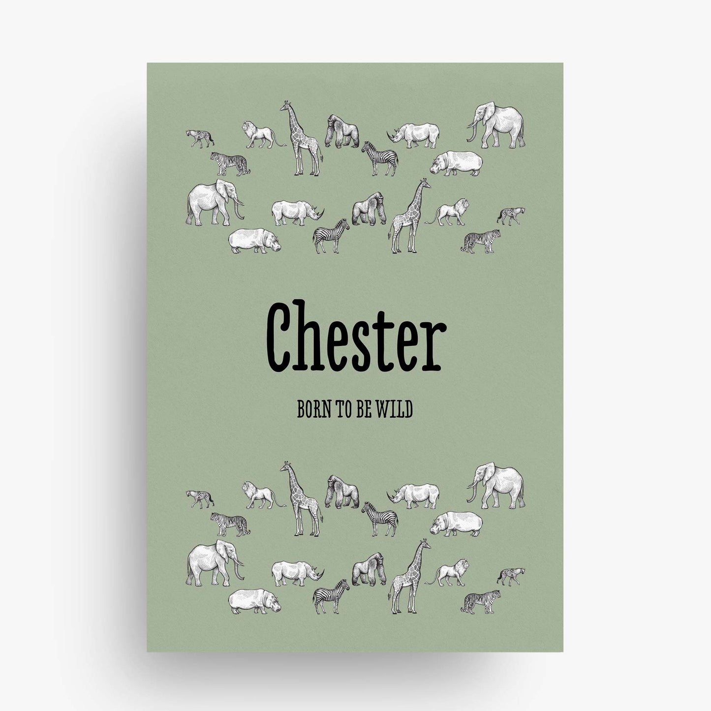 AFRICAN ANIMALS PERSONALISED ART PRINT