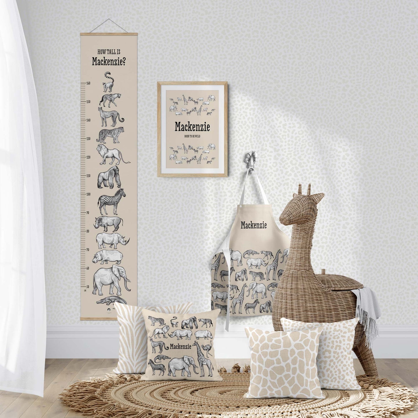 AFRICAN ANIMALS PERSONALISED KIDS' APRON