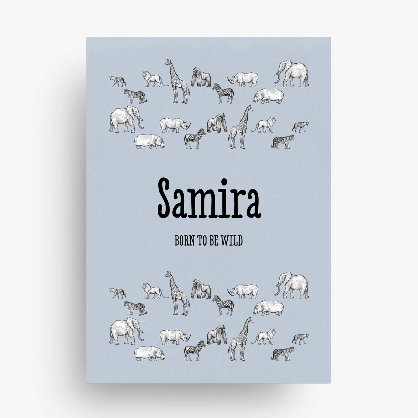 AFRICAN ANIMALS PERSONALISED ART PRINT