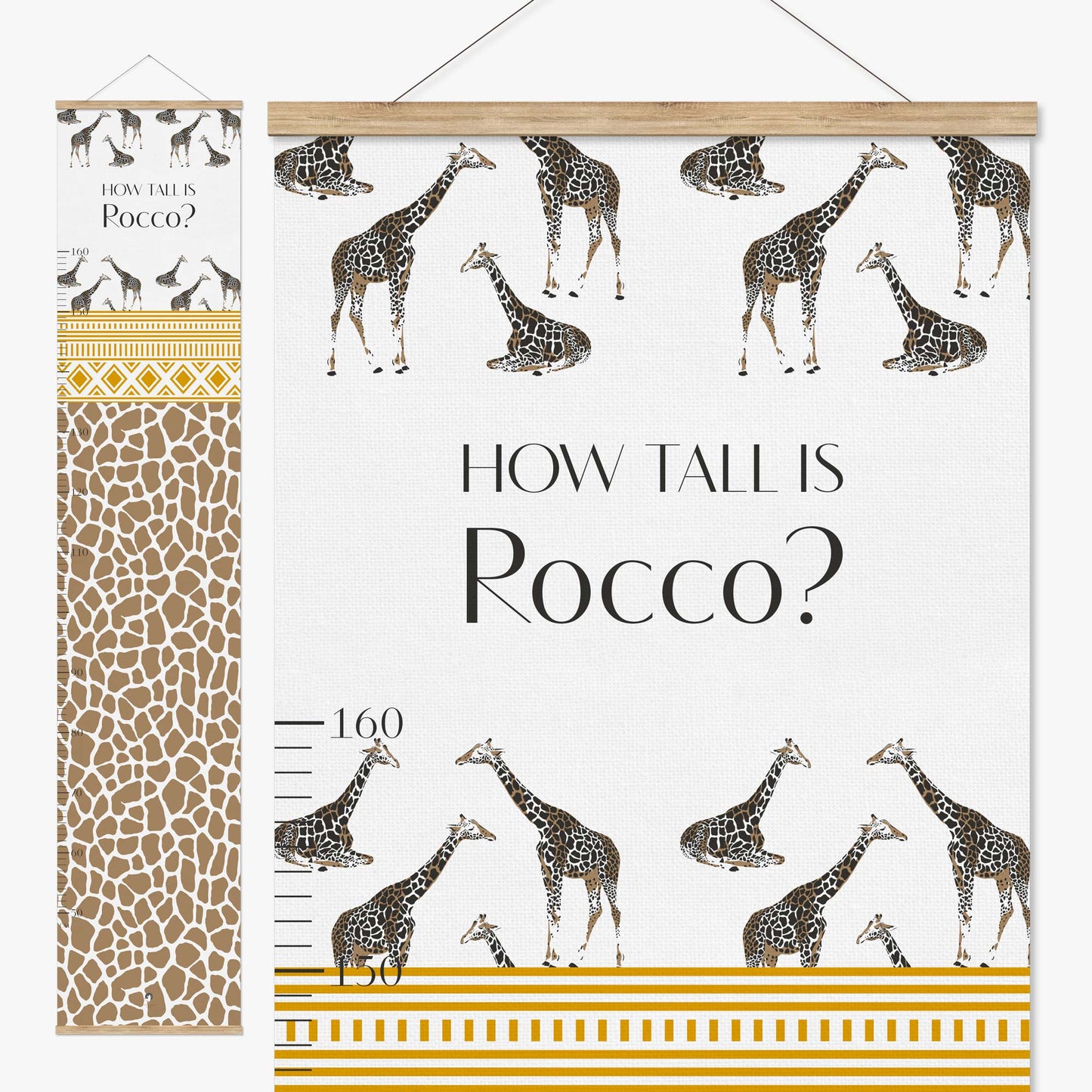 TRIBAL GIRAFFE PERSONALISED HEIGHT CHART