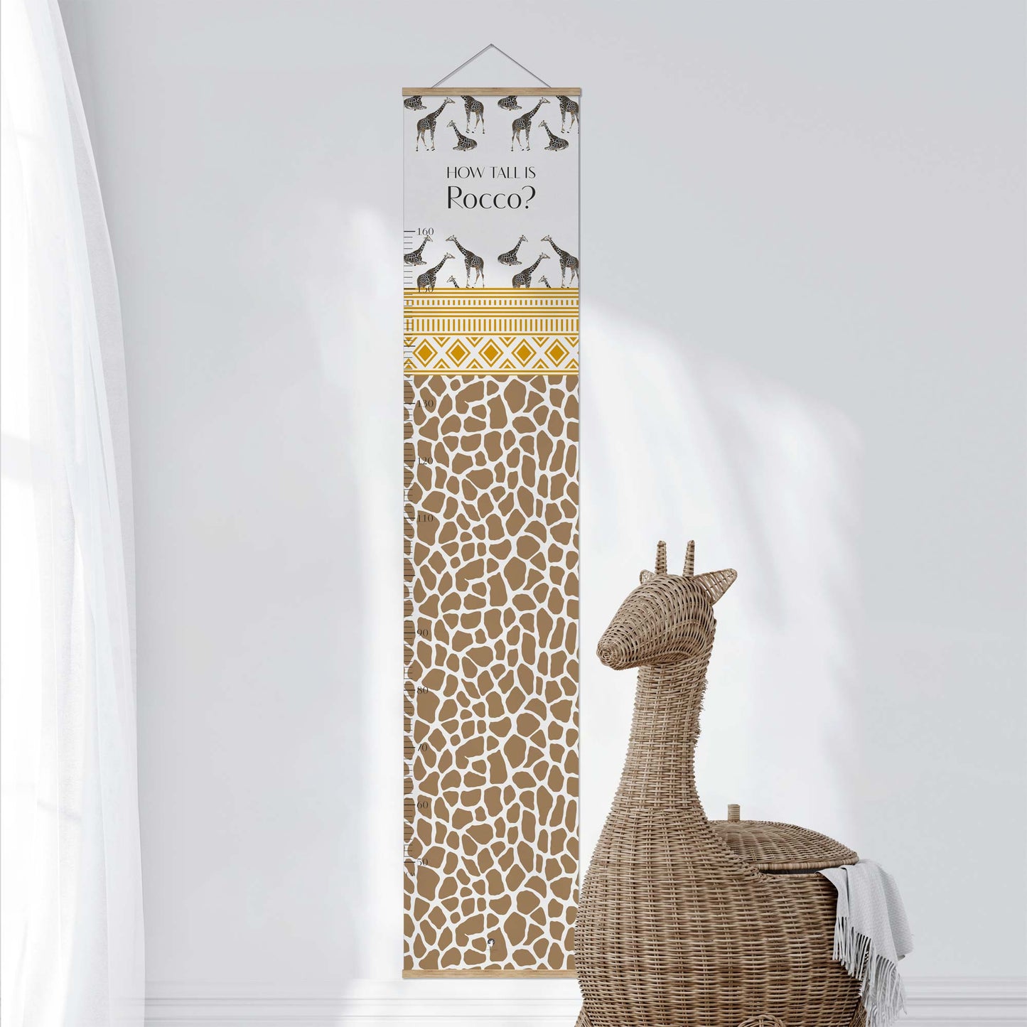 TRIBAL GIRAFFE PERSONALISED HEIGHT CHART