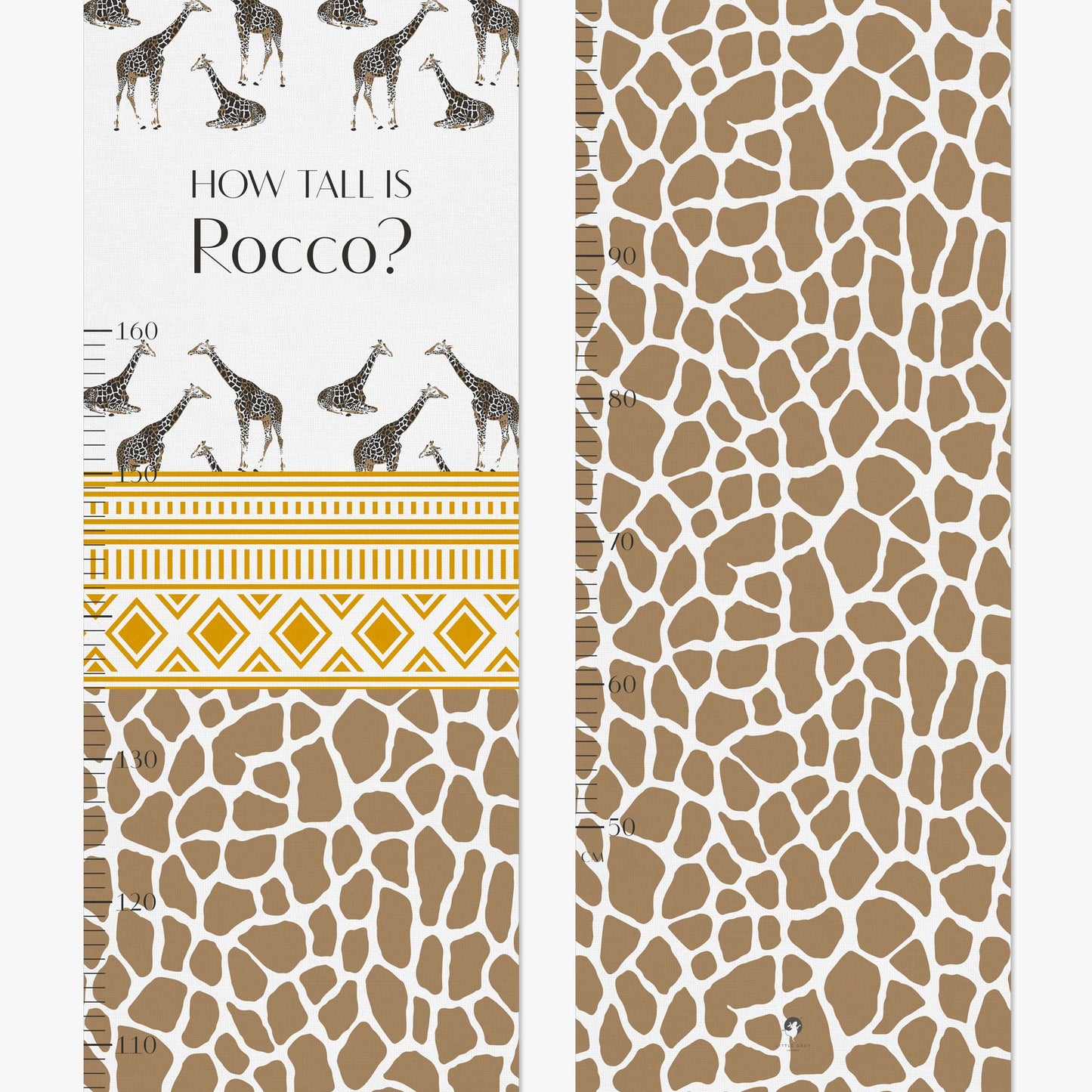 TRIBAL GIRAFFE PERSONALISED HEIGHT CHART