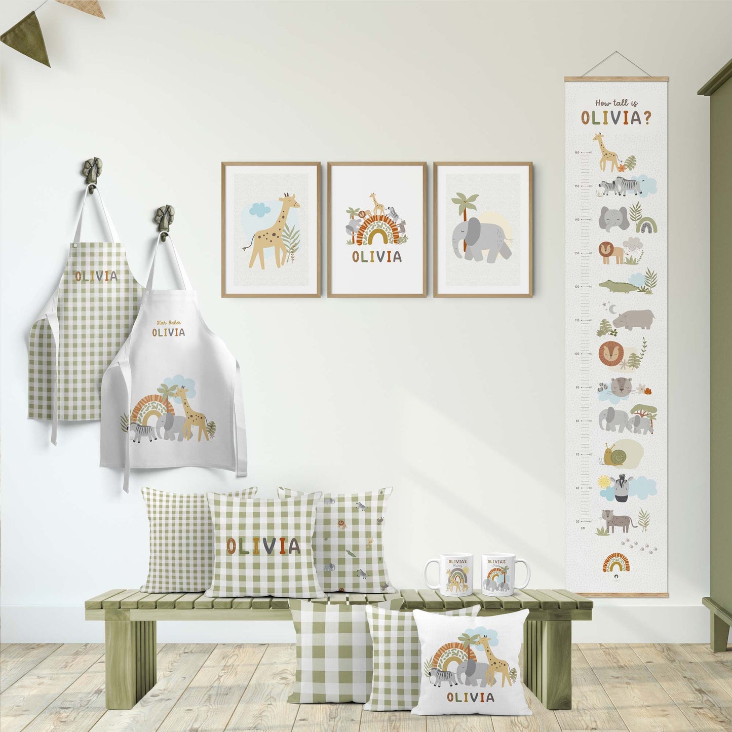 Baby Safari Personalised Art Print