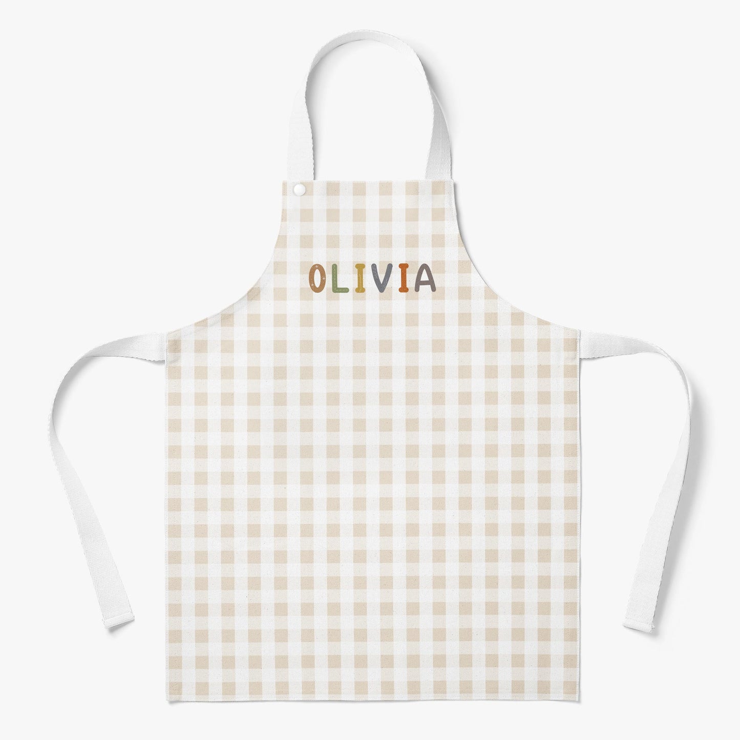 BABY SAFARI GINGHAM PERSONALISED KIDS' APRON