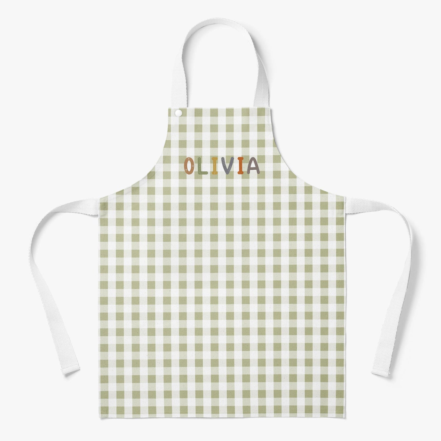 BABY SAFARI GINGHAM PERSONALISED KIDS' APRON