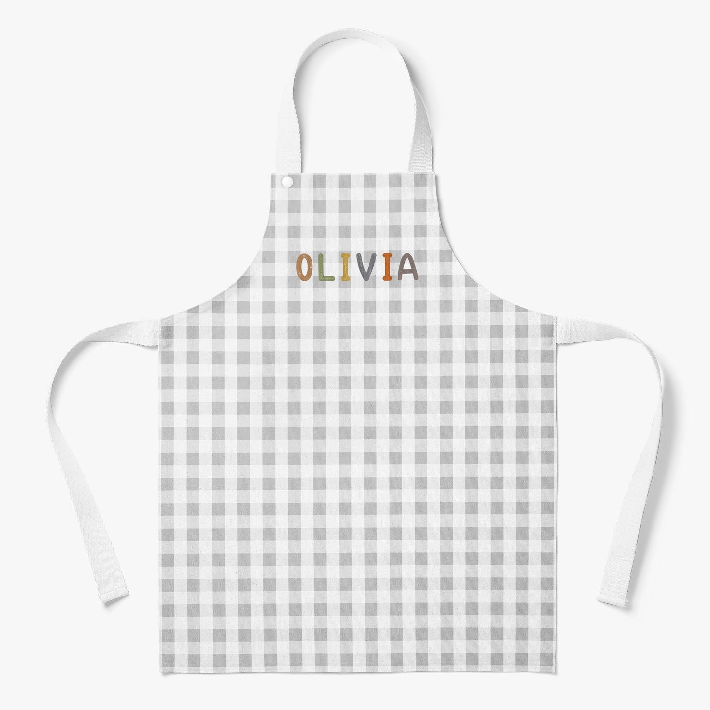 BABY SAFARI GINGHAM PERSONALISED KIDS' APRON