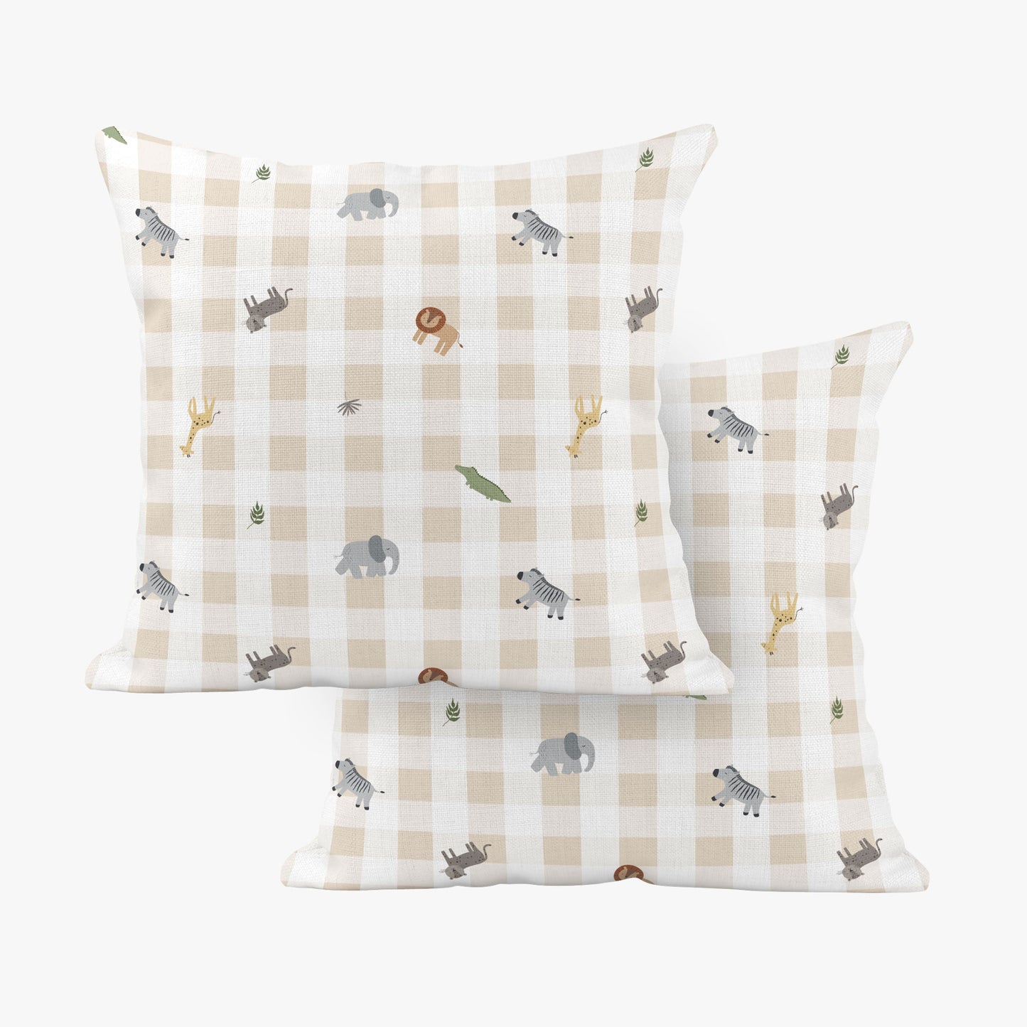 BABY SAFARI GINGHAM PATTERN SCATTER CUSHION