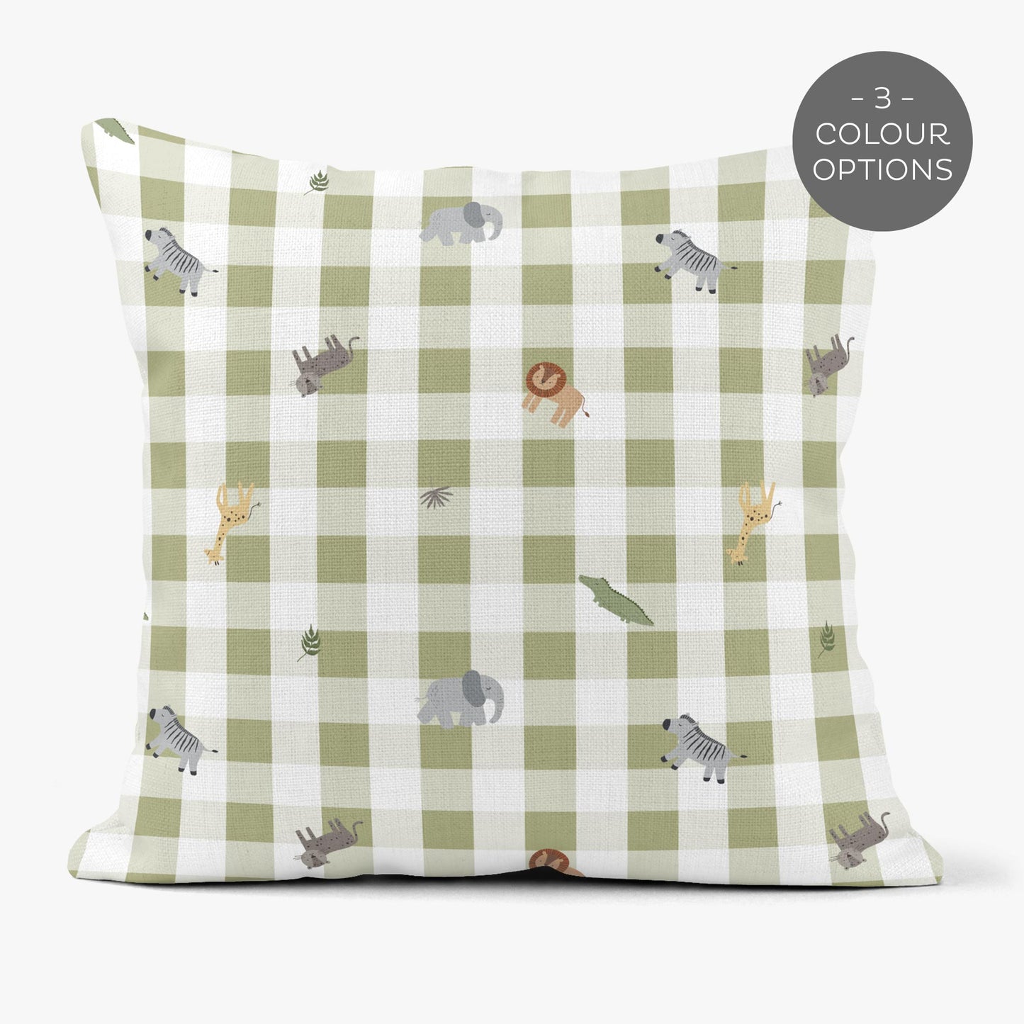 BABY SAFARI GINGHAM PATTERN SCATTER CUSHION