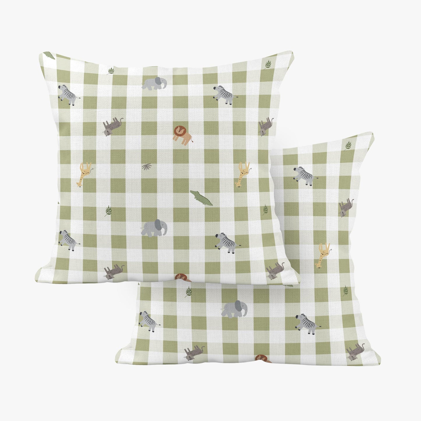BABY SAFARI GINGHAM PATTERN SCATTER CUSHION