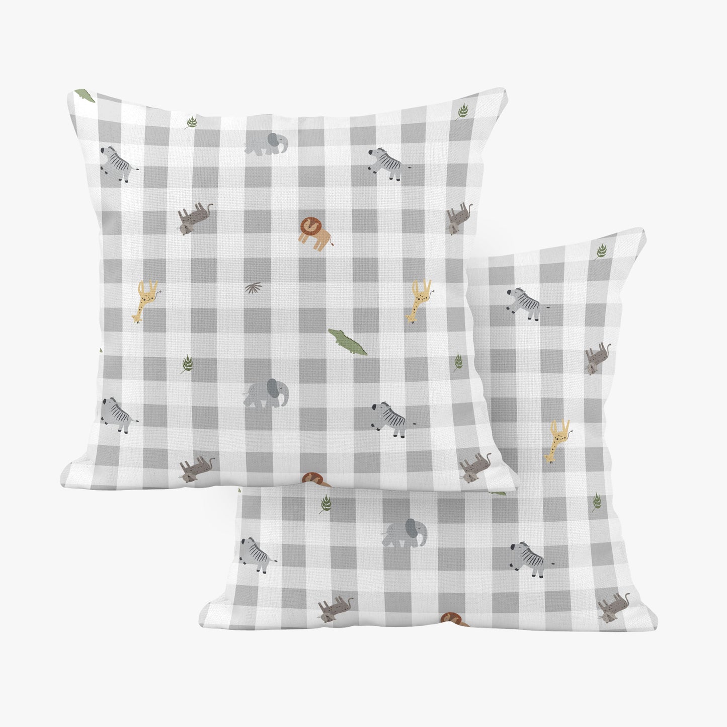BABY SAFARI GINGHAM PATTERN SCATTER CUSHION