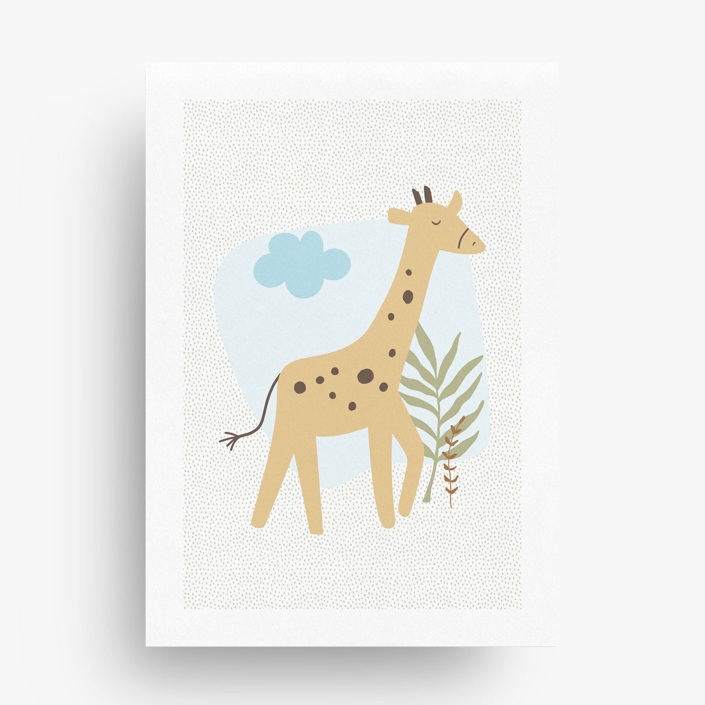 BABY SAFARI SET OF THREE PERSONALISED ART PRINTS