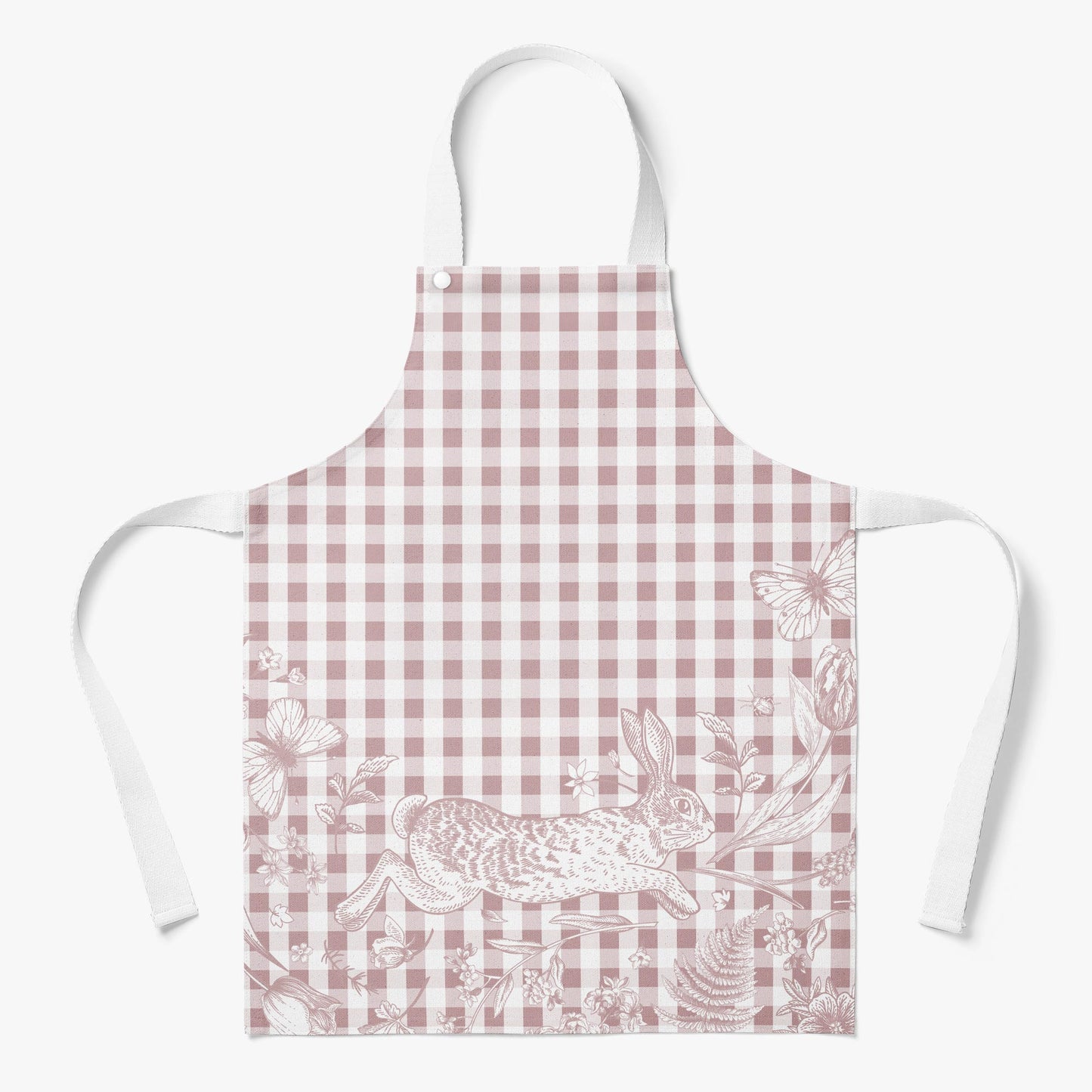 BUNNIES & BUTTERFLIES GINGHAM KIDS' APRON