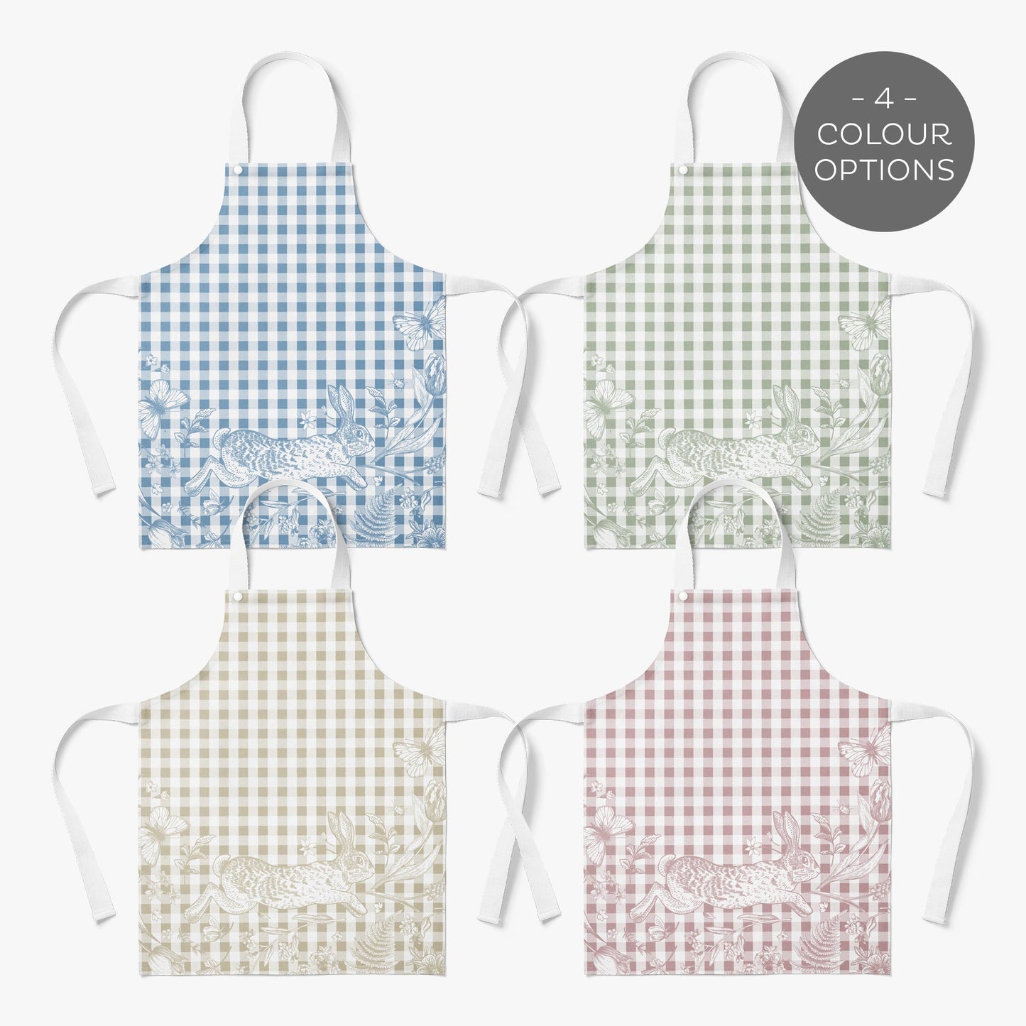 BUNNIES & BUTTERFLIES GINGHAM KIDS' APRON