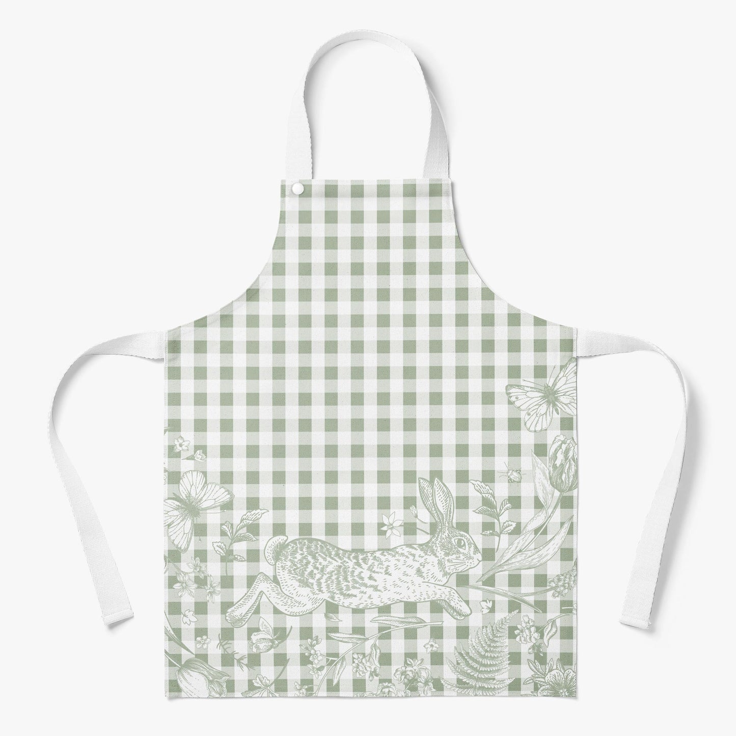 BUNNIES & BUTTERFLIES GINGHAM KIDS' APRON