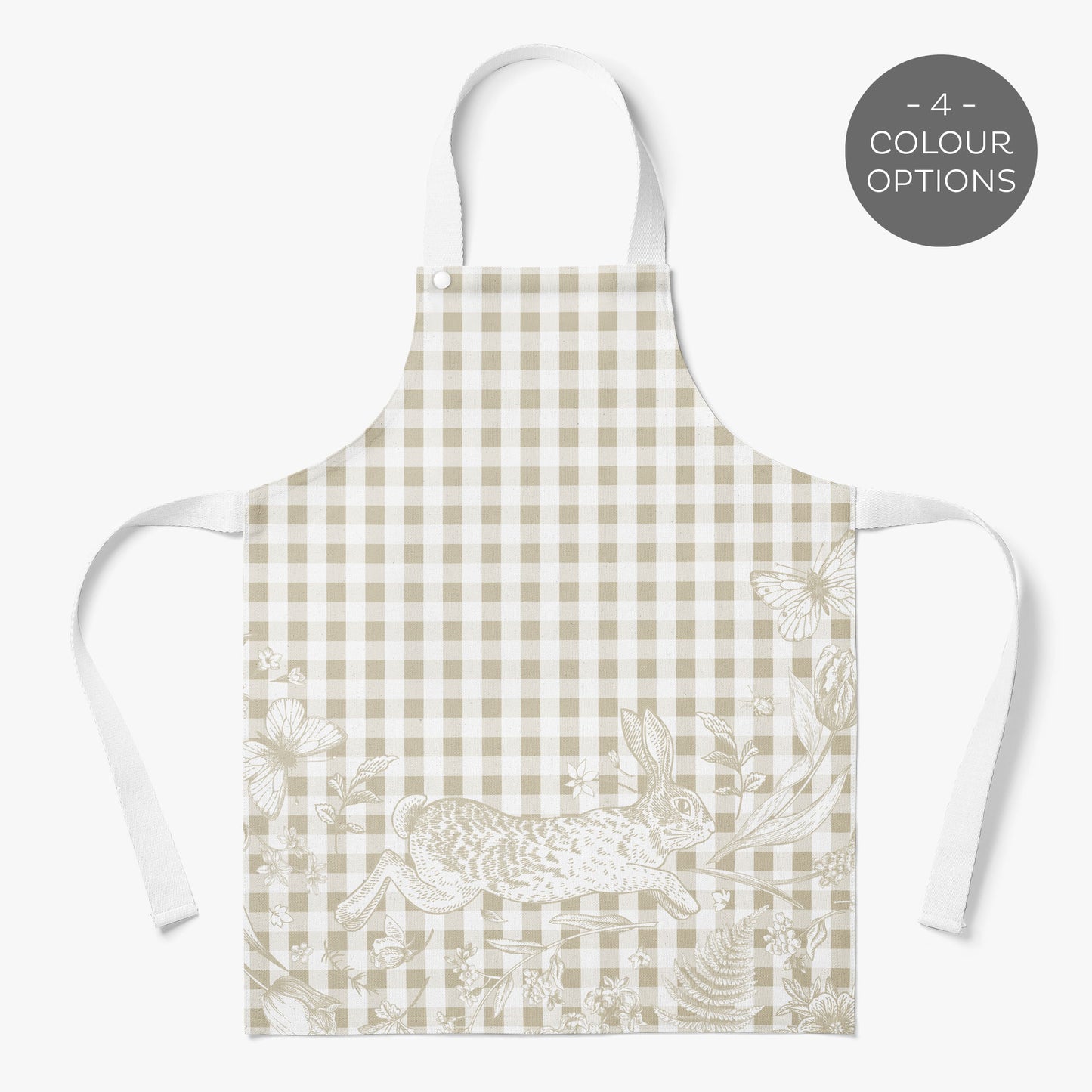 BUNNIES & BUTTERFLIES GINGHAM KIDS' APRON