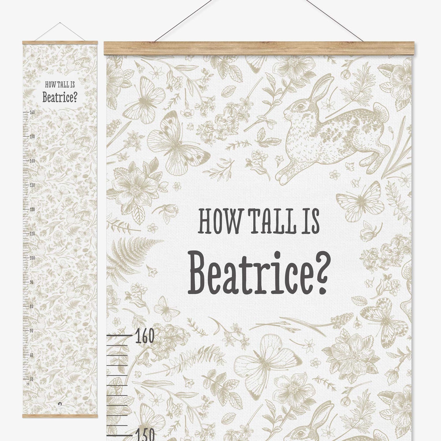 BUNNIES & BUTTERFLIES PERSONALISED HEIGHT CHART
