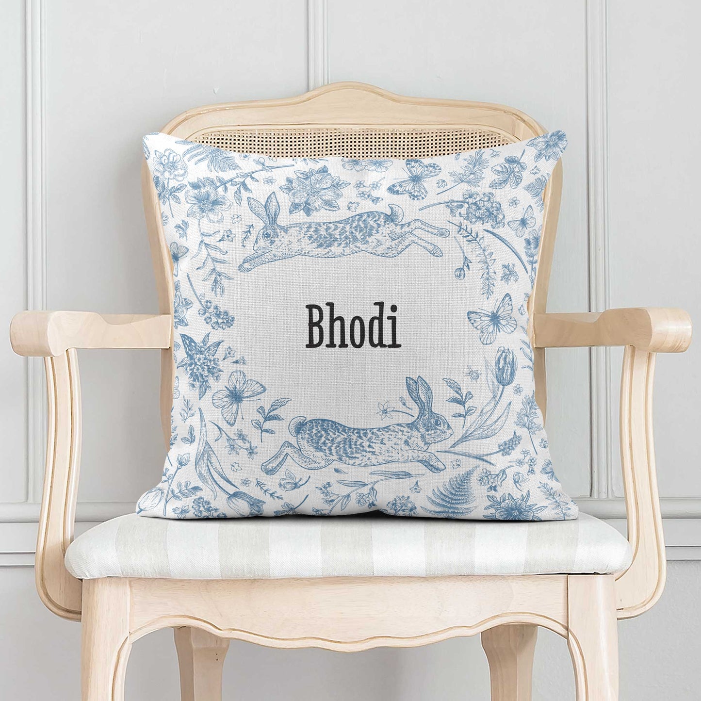 BUNNIES & BUTTERFLIES PERSONALISED SCATTER CUSHION