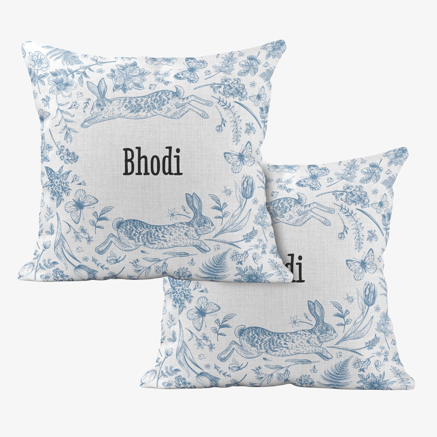 BUNNIES & BUTTERFLIES PERSONALISED SCATTER CUSHION