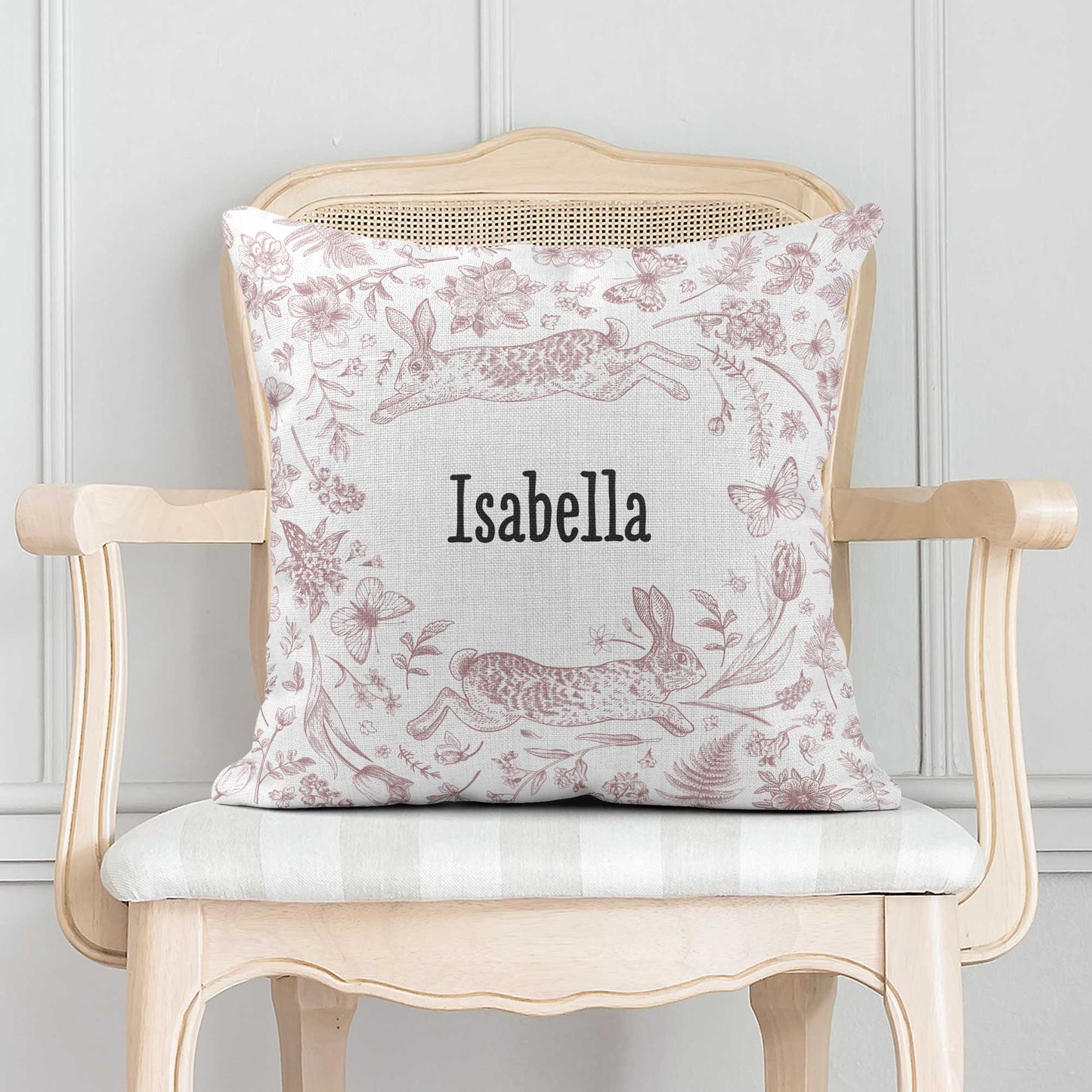 BUNNIES & BUTTERFLIES PERSONALISED SCATTER CUSHION