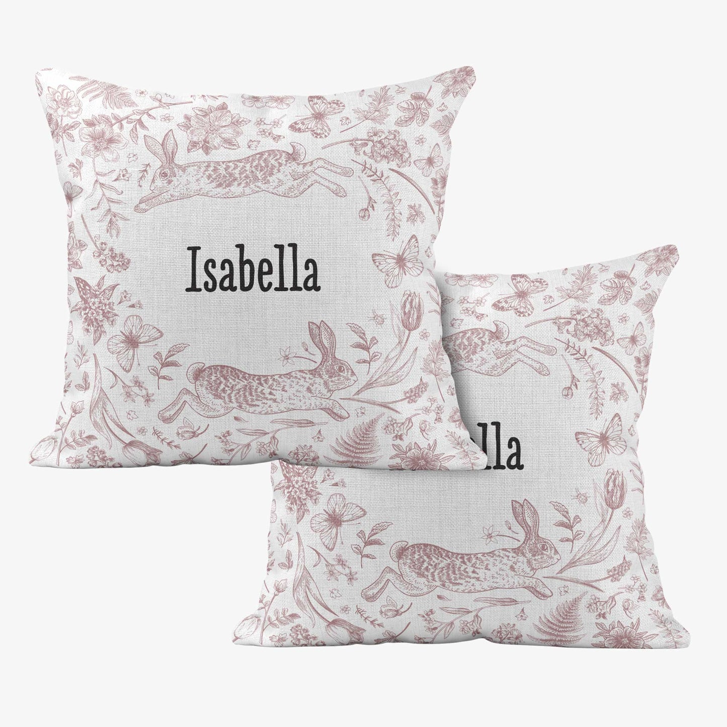 BUNNIES & BUTTERFLIES PERSONALISED SCATTER CUSHION