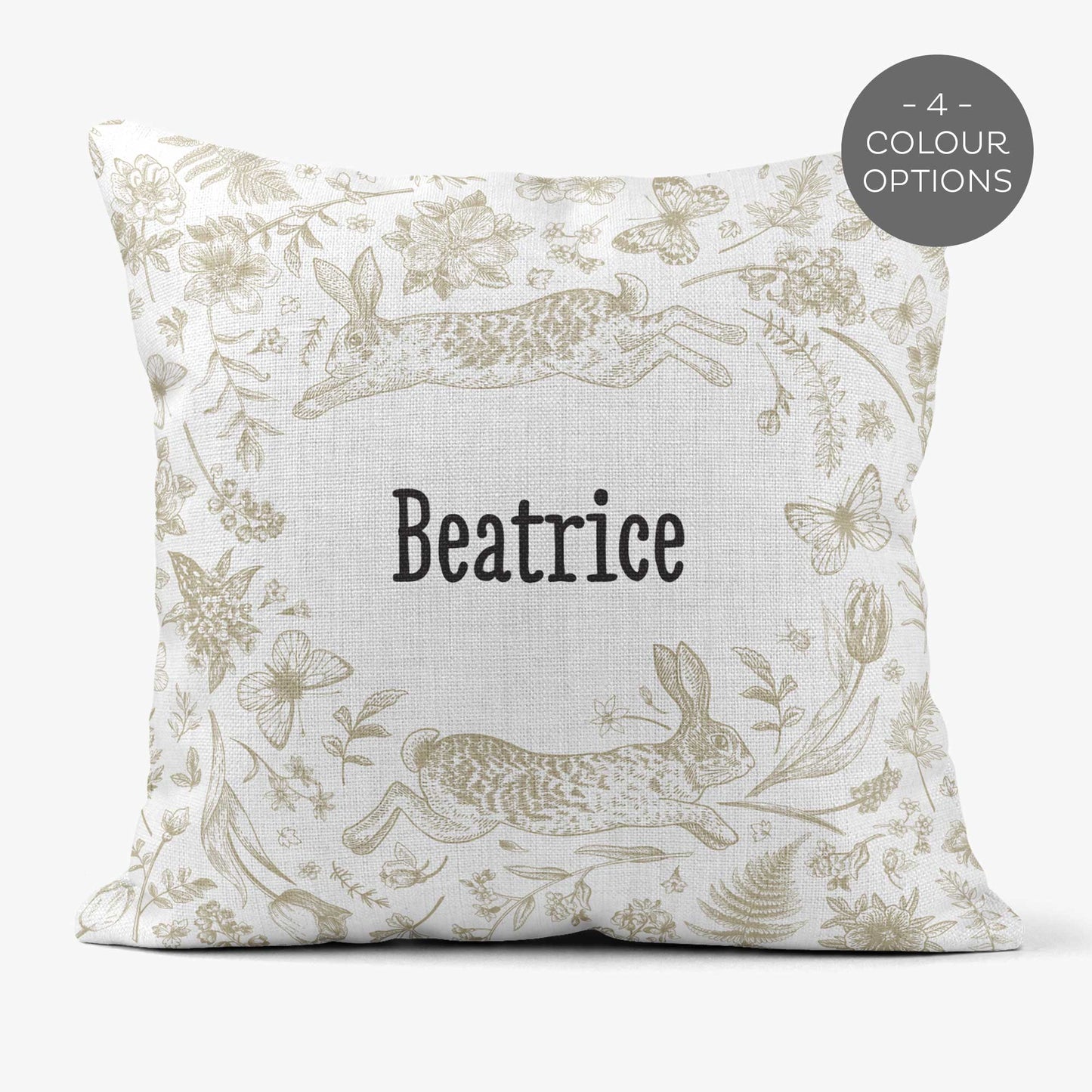BUNNIES & BUTTERFLIES PERSONALISED SCATTER CUSHION