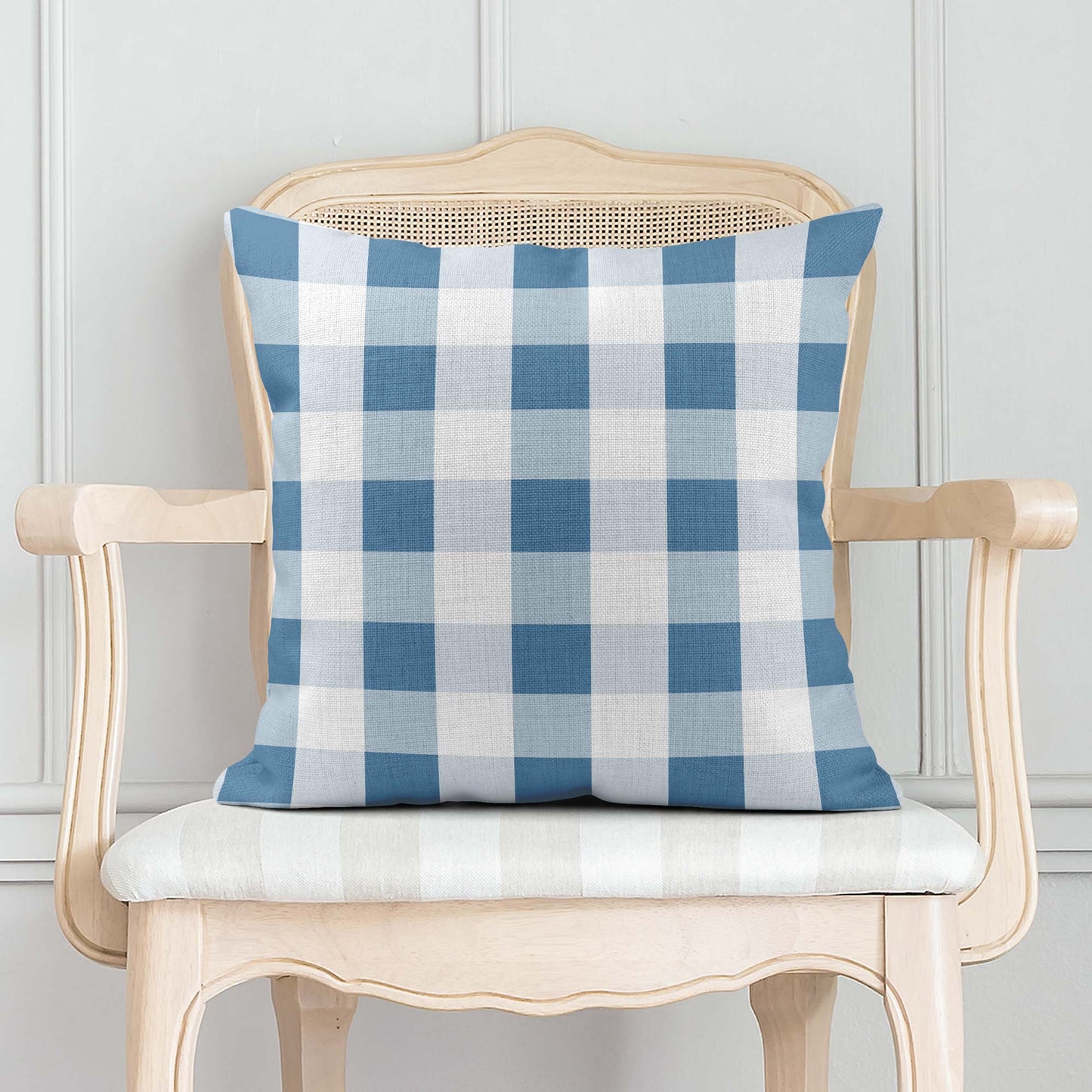 BUNNIES & BUTTERFLIES LARGE CHECK GINGHAM SCATTER CUSHION