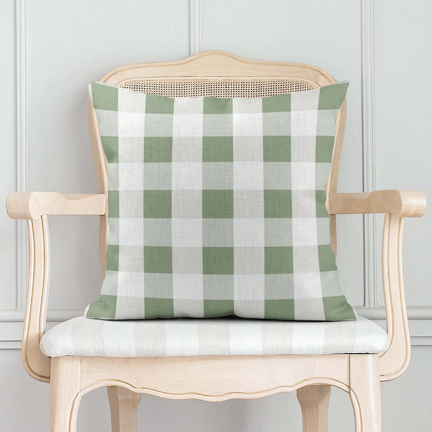 BUNNIES & BUTTERFLIES LARGE CHECK GINGHAM SCATTER CUSHION
