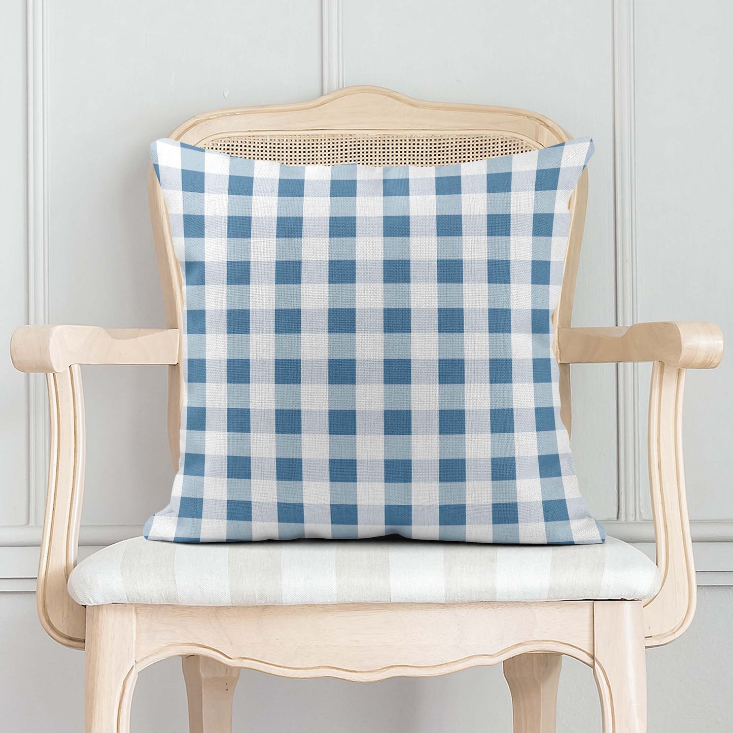 BUNNIES & BUTTERFLIES MEDIUM CHECK GINGHAM SCATTER CUSHION