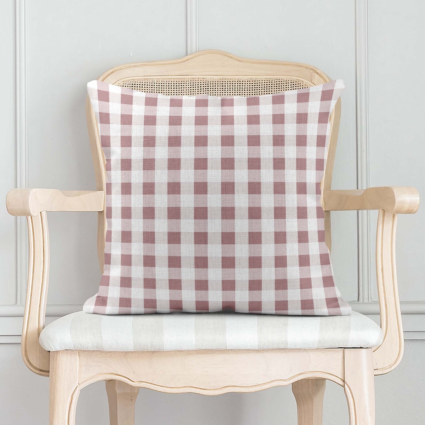 BUNNIES & BUTTERFLIES MEDIUM CHECK GINGHAM SCATTER CUSHION