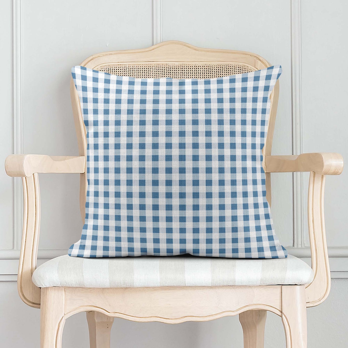 SAFARI TOILE DE JOUY SMALL CHECK GINGHAM SCATTER CUSHION