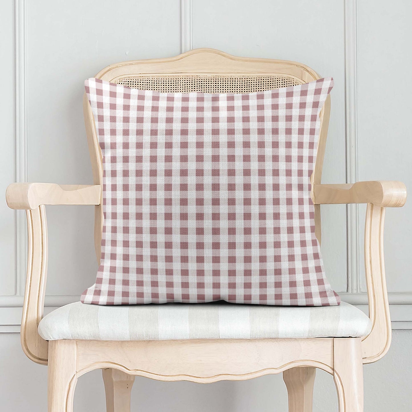 SAFARI TOILE DE JOUY SMALL CHECK GINGHAM SCATTER CUSHION