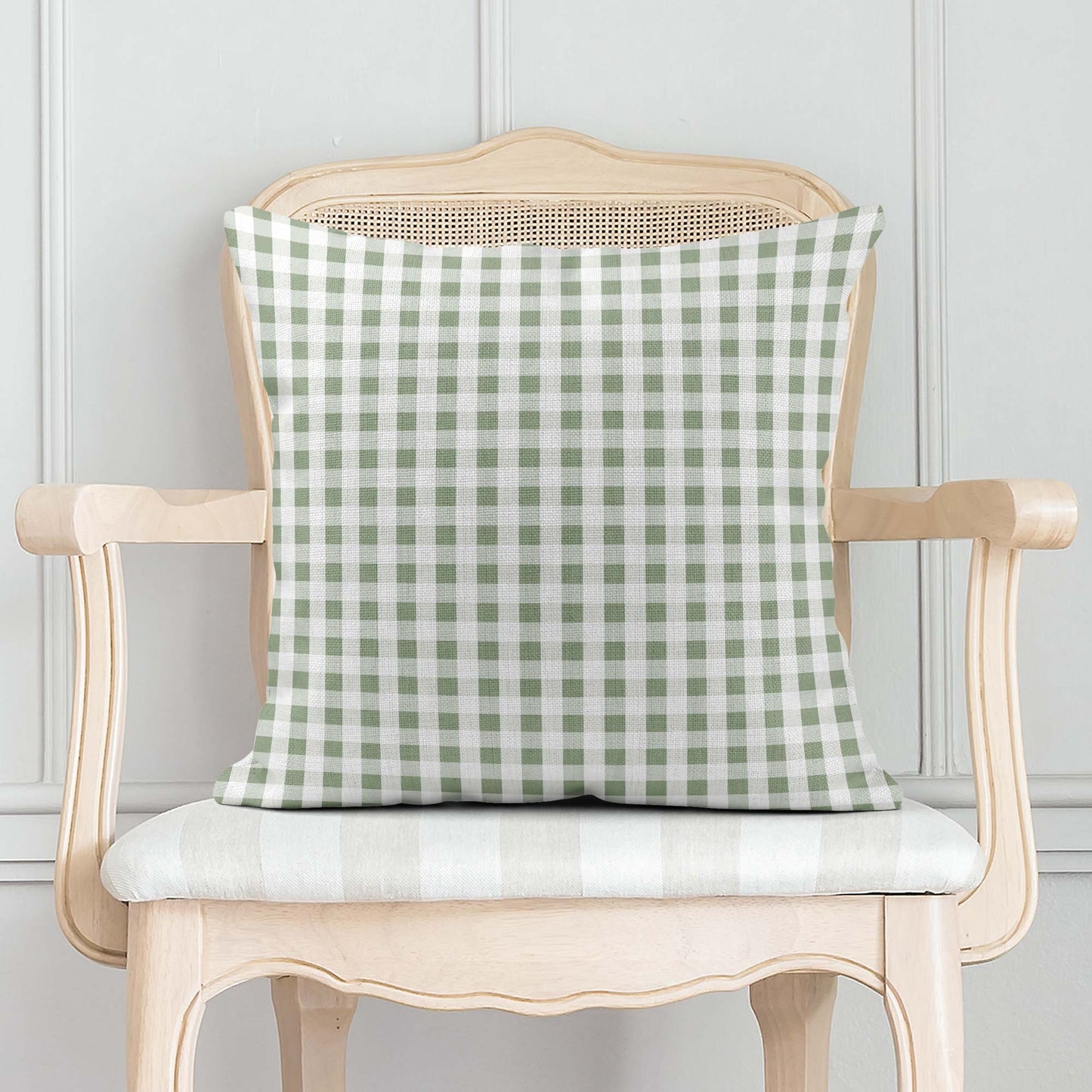 SAFARI TOILE DE JOUY SMALL CHECK GINGHAM SCATTER CUSHION