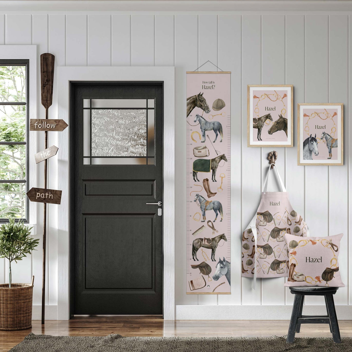 EQUESTRIAN PERSONALISED ART PRINT - BLUSH