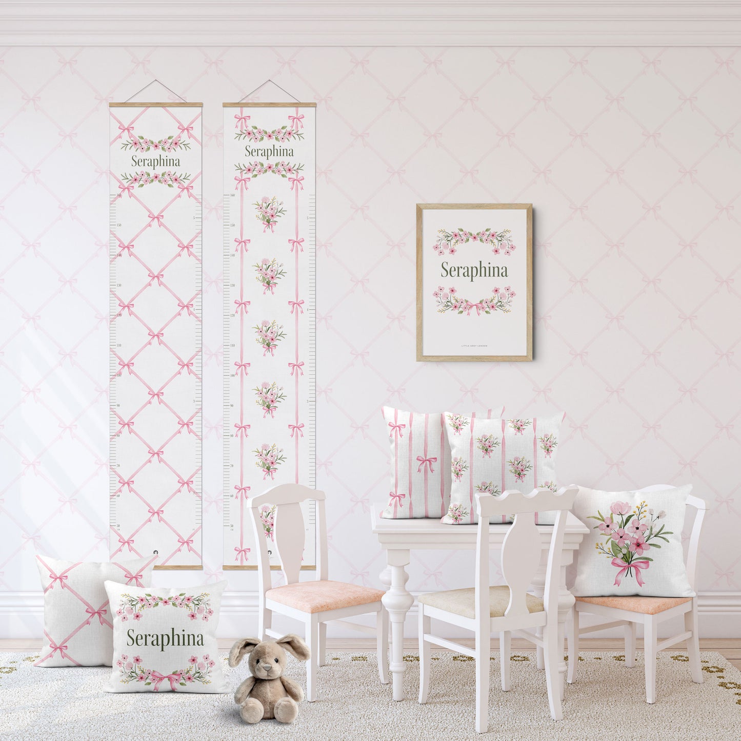 FLOWERS & BOWS RIBBONS BOUQUETS SCATTER CUSHION