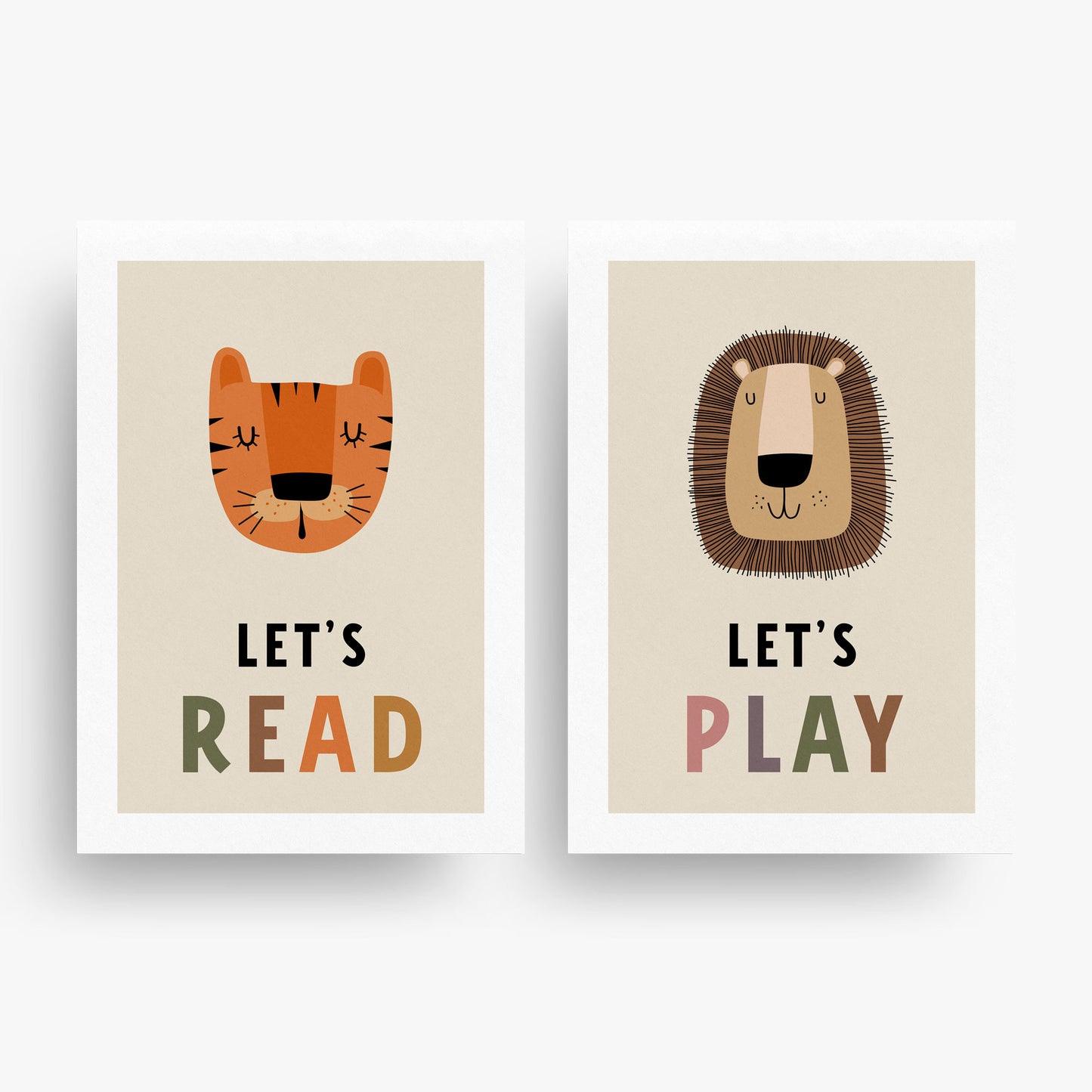 CUTE SAFARI SET OF 2 PLAYROOM PRINTS