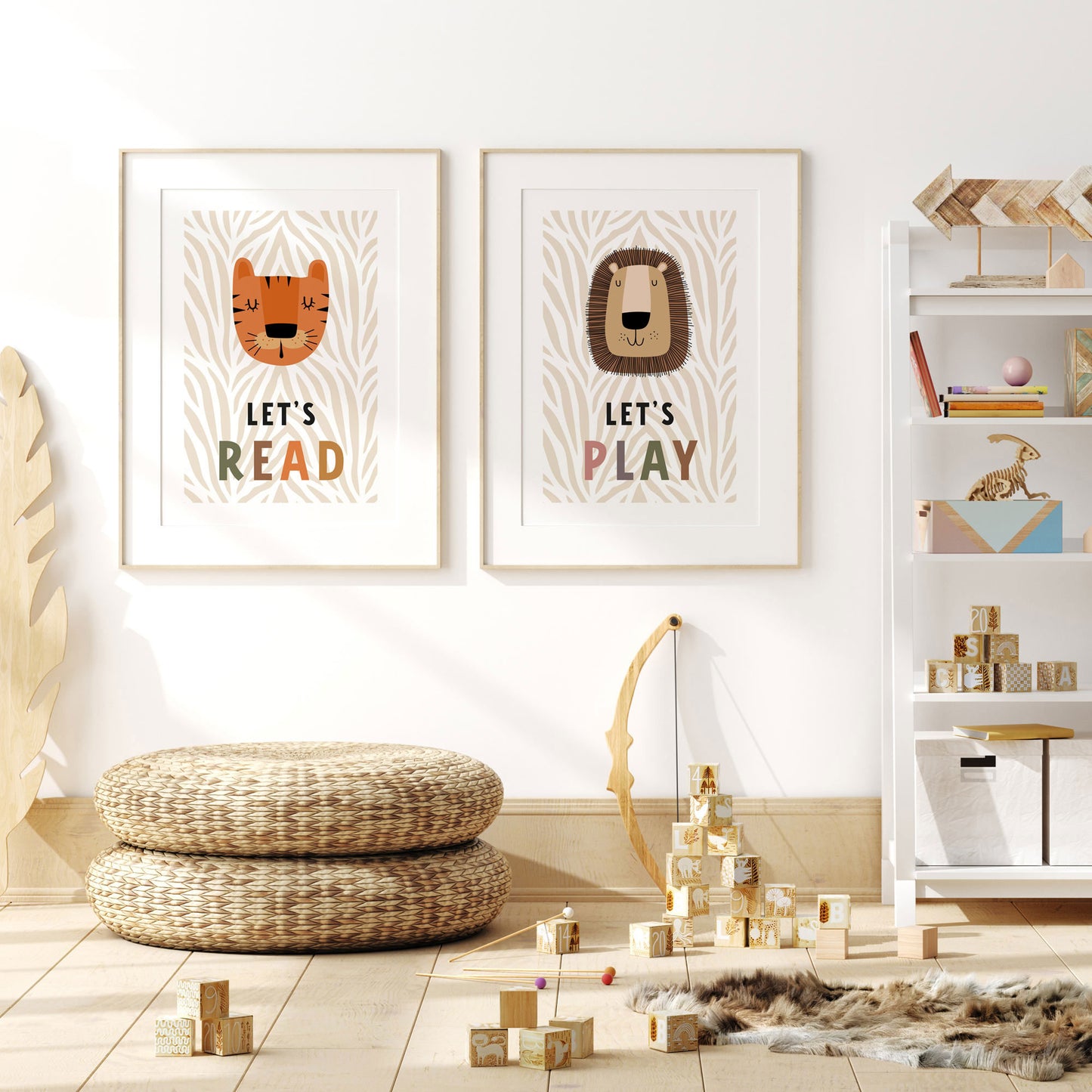 CUTE SAFARI SET OF 2 PLAYROOM PRINTS