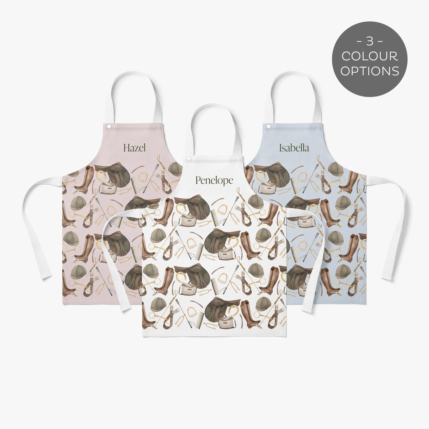 EQUESTRIAN PERSONALISED KIDS' APRON - WHITE