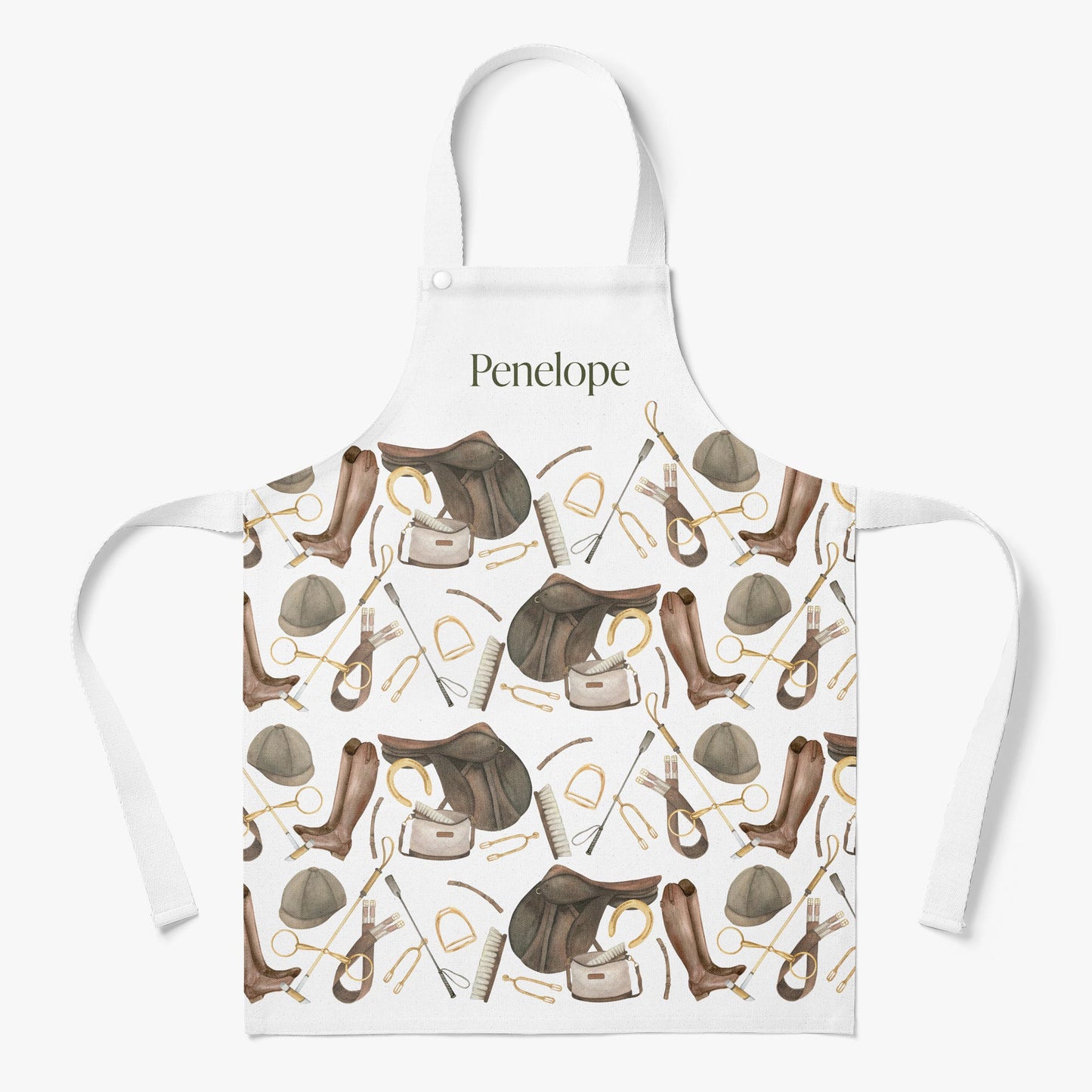 EQUESTRIAN PERSONALISED KIDS' APRON - WHITE
