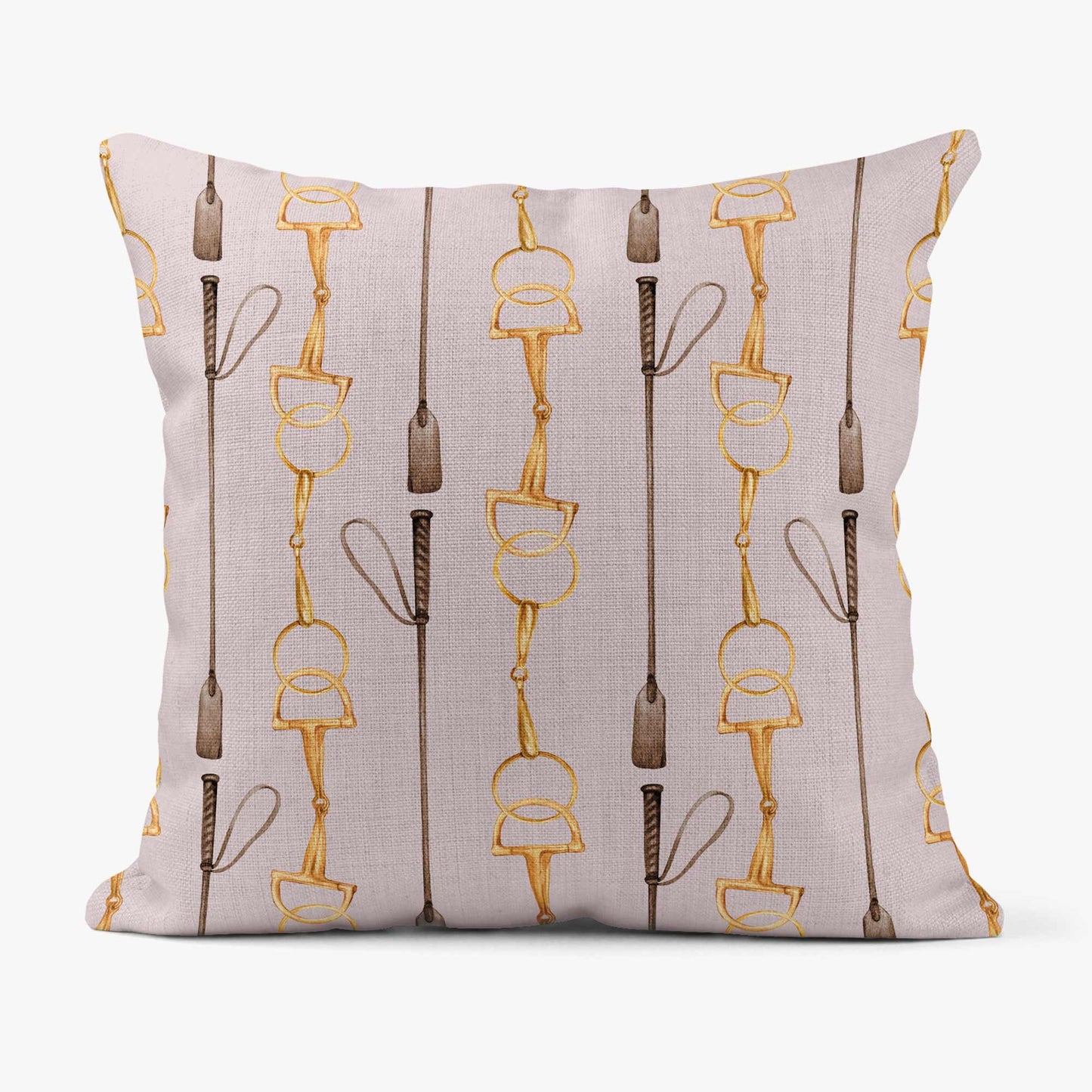 EQUESTRIAN TACK STRIPE SCATTER CUSHION - WHITE