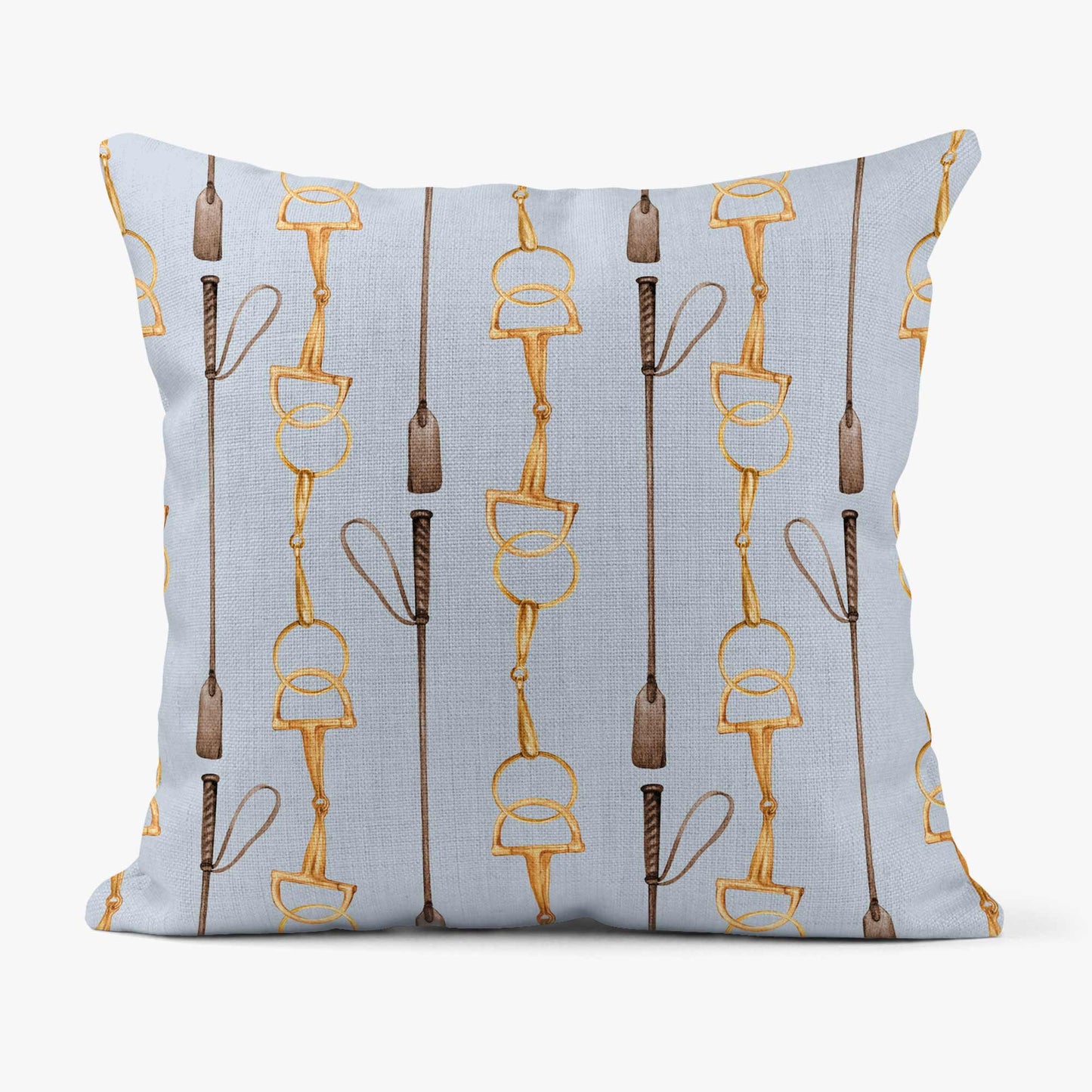 EQUESTRIAN TACK STRIPE SCATTER CUSHION - WHITE