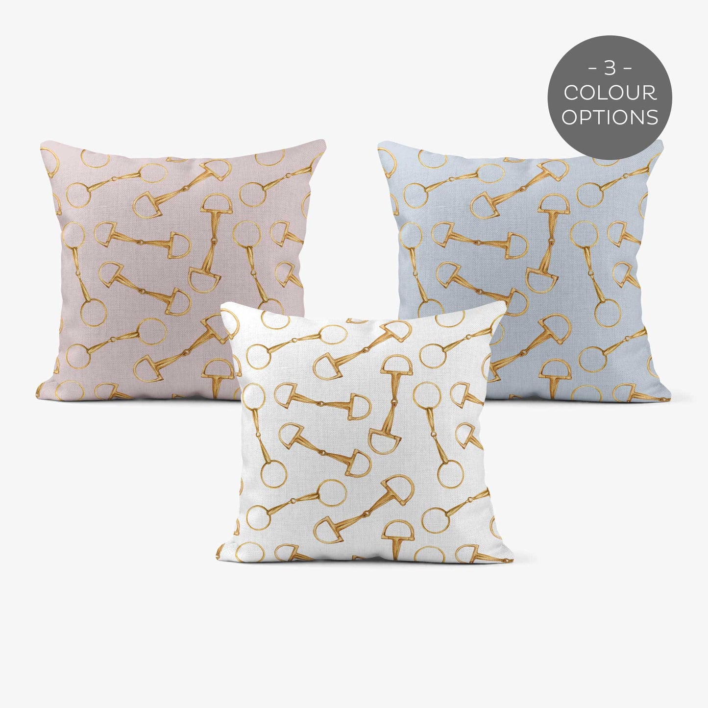 EQUESTRIAN TACK SCATTER CUSHION - WHITE