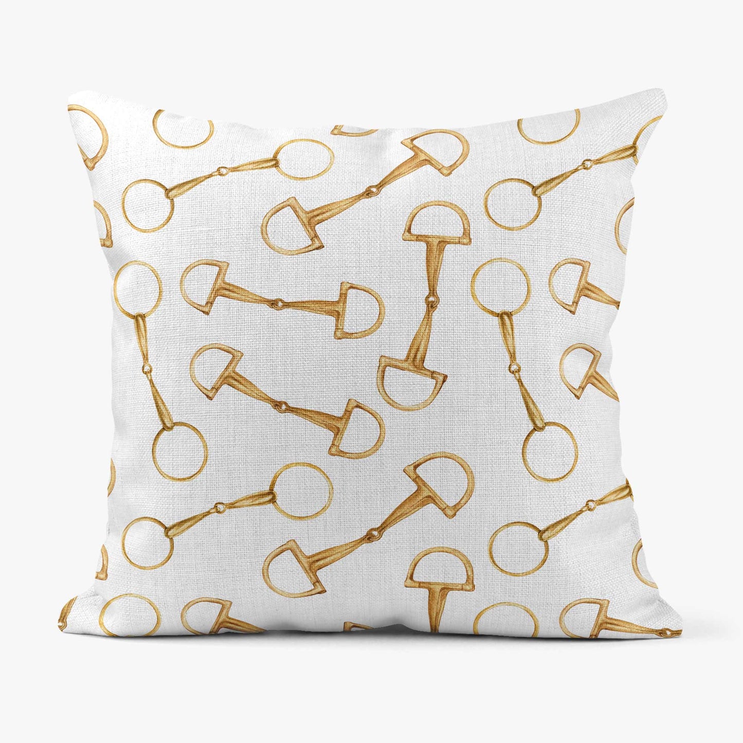 EQUESTRIAN TACK SCATTER CUSHION - WHITE