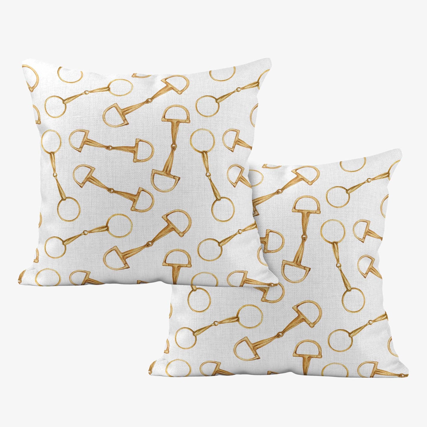 EQUESTRIAN TACK SCATTER CUSHION - WHITE