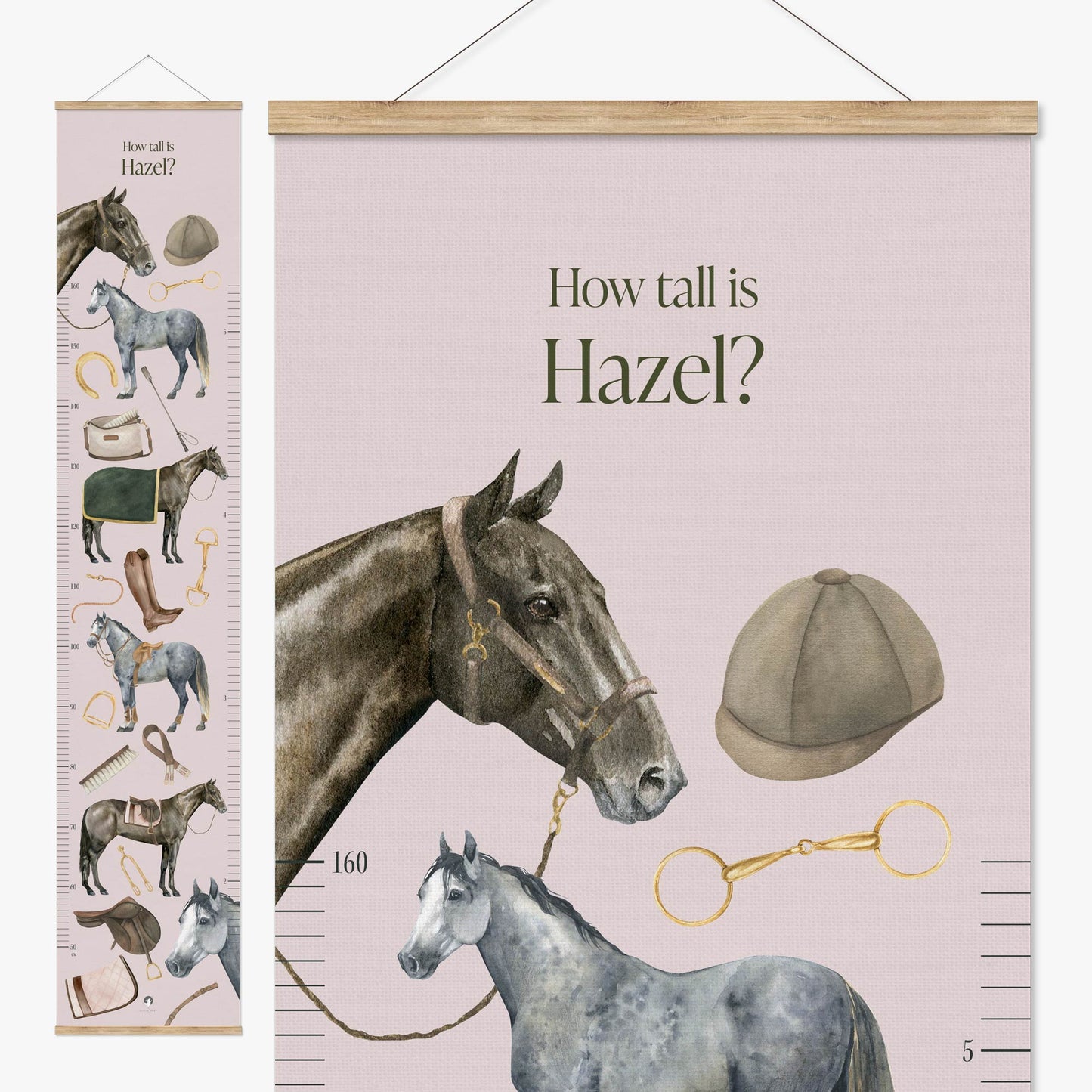 EQUESTRIAN PERSONALISED HEIGHT CHART - WHITE