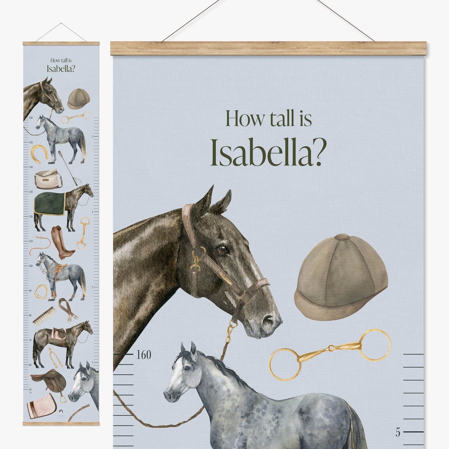 EQUESTRIAN PERSONALISED HEIGHT CHART - WHITE
