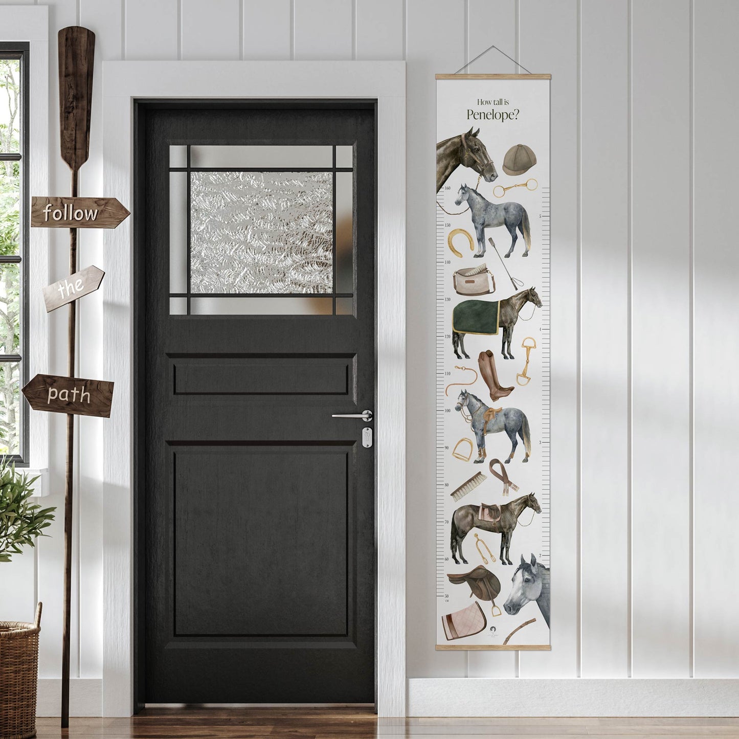 EQUESTRIAN PERSONALISED HEIGHT CHART - WHITE