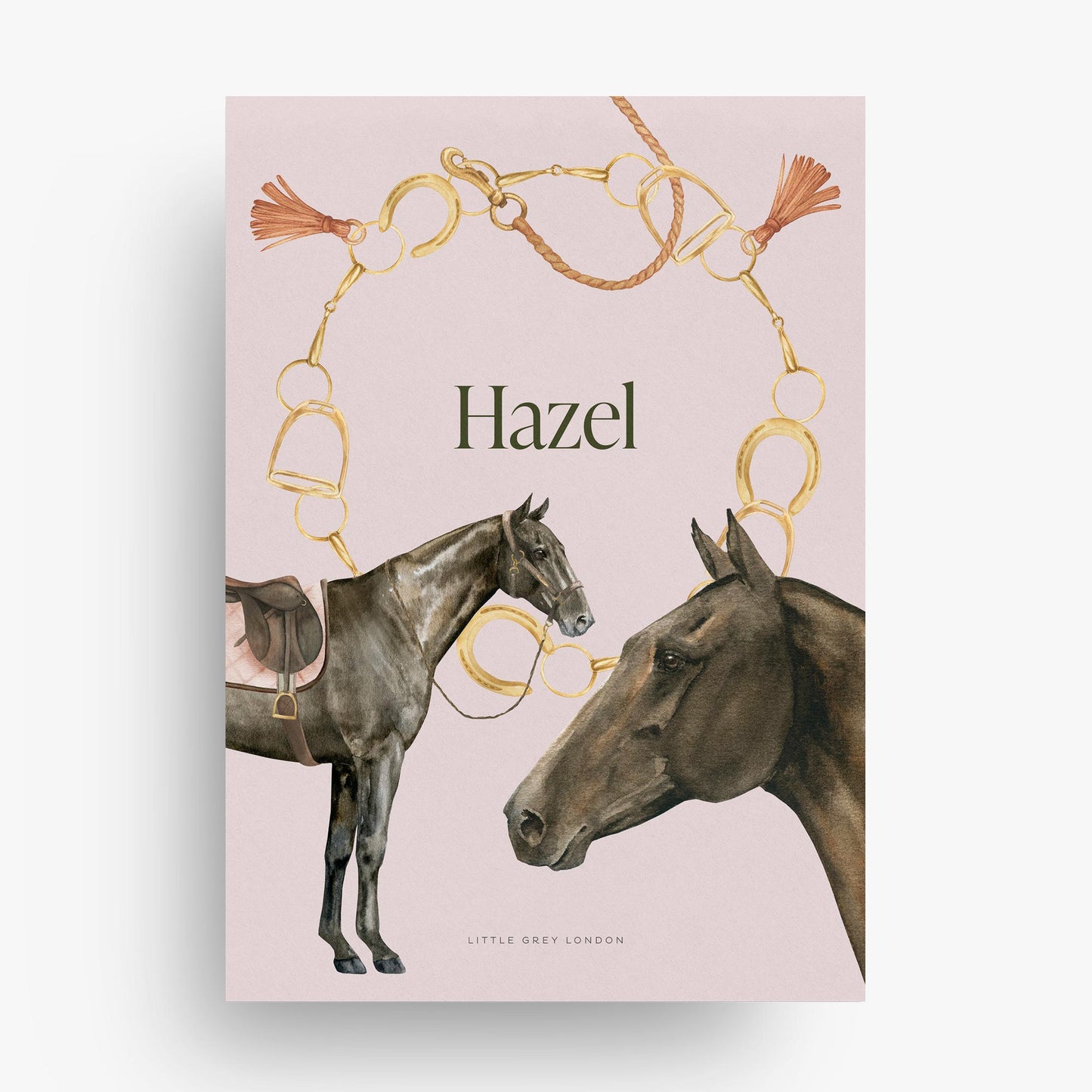 EQUESTRIAN PERSONALISED ART PRINT - WHITE