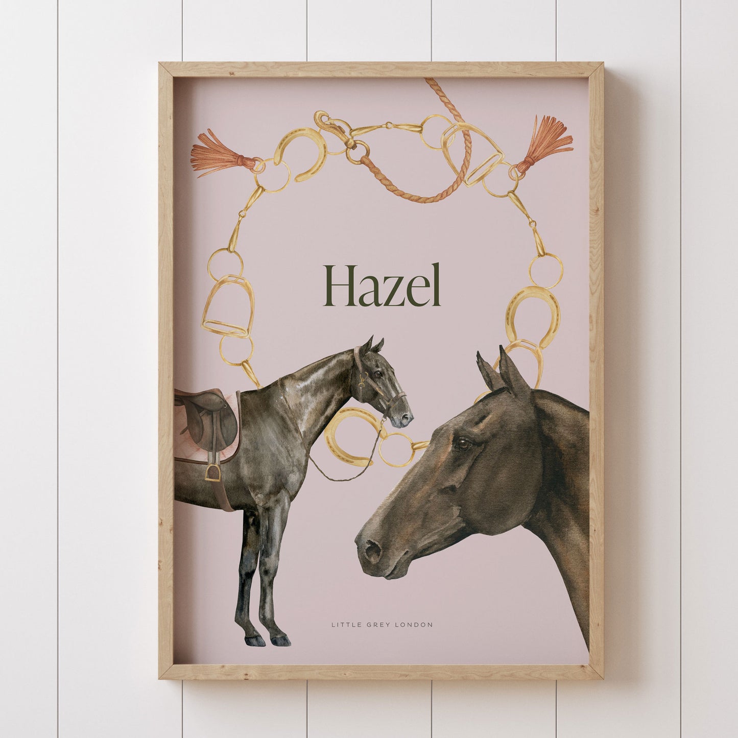 EQUESTRIAN PERSONALISED ART PRINT - BLUSH