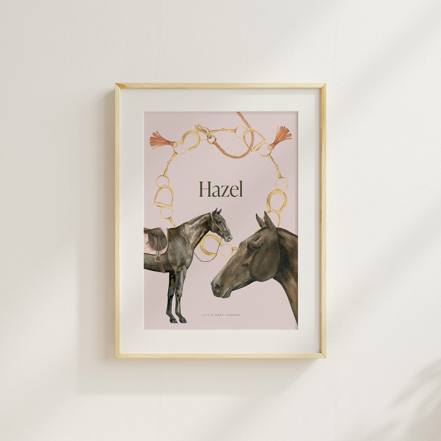 EQUESTRIAN PERSONALISED ART PRINT - BLUSH